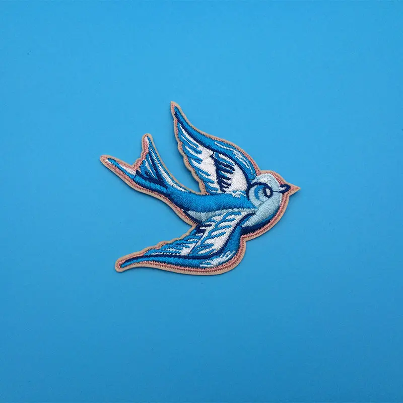 2 шт./лот вышивка Летающая синяя птица патч железо на заплатках для одежды платья