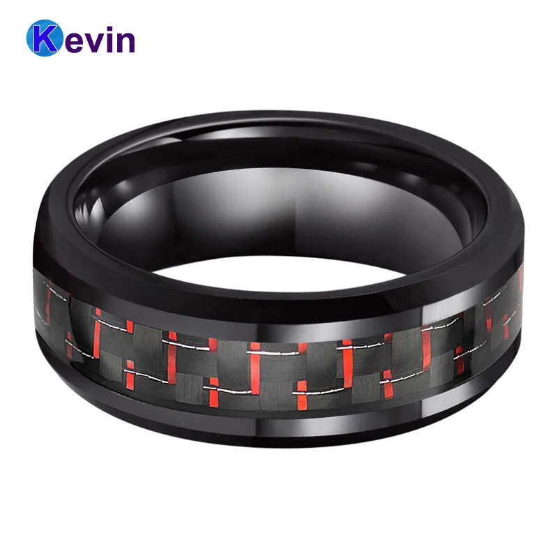 Черный обручальный браслет для женщин и мужчин вольфрамовое кольцо с черной +