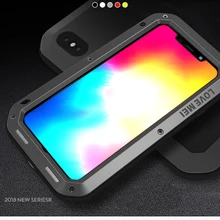 LOVE MEI IP68 Waterproof Phone Case For iPhone XS MAX XR X XS Tempered Glass+Metal Aluminum Armor Full Body Shockproof Cover