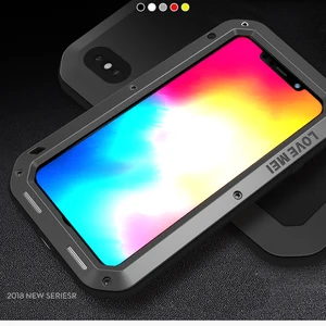 love mei ip68 waterproof phone case for iphone xs max xr x xs tempered glassmetal aluminum armor full body shockproof cover free global shipping