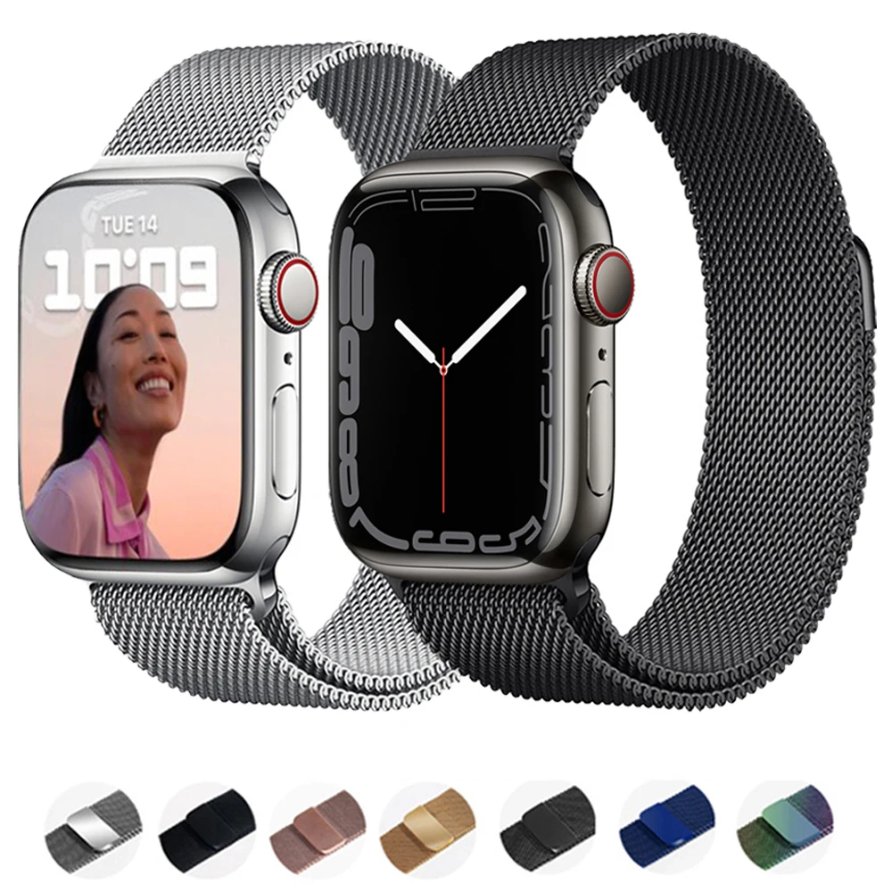 Ремешок для apple watch Series 7 6 5 4 3 se магнитный браслет умных часов iwatch 44 мм 40 45 42 38 |