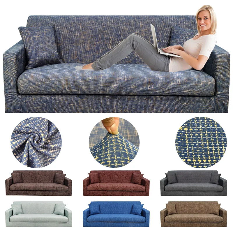

Волшебный однотонный эластичный чехол для дивана, простое покрытие для гостиной с простым принтом, 1, 2, 3, 4 места, L-образный эластичный углов...