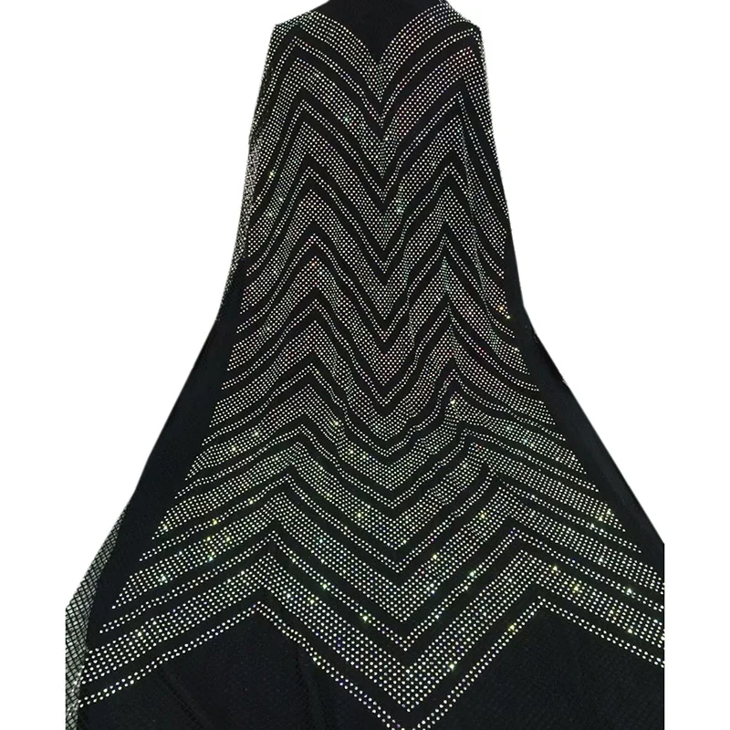 

New arrival diamond-shaped design stones Net design lace fabric,ADF42 High quality big waves design soft material Lace Fabric