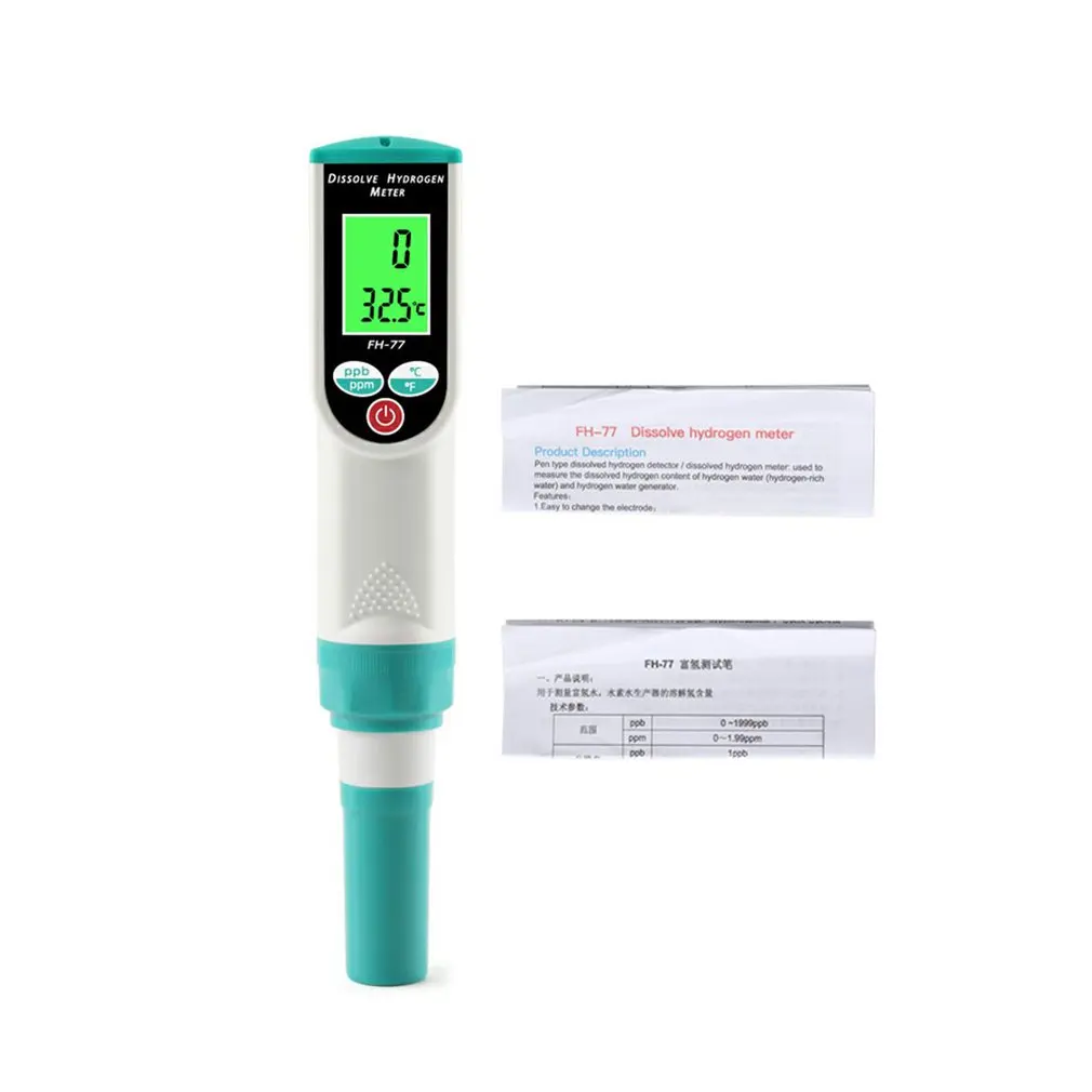 

FH-77 Digital Hydrogen Meter Atc Water Quality Testing Tool 0-1999 Ppb/0-1.99 Ppm For Food Drinking Water