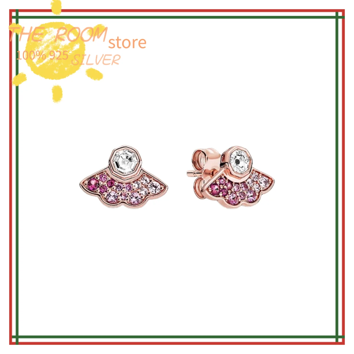 

Summer 2020 new 925 pure silver fan earrings for original Pando CHARM BRACELET WOMEN DIY jewelry