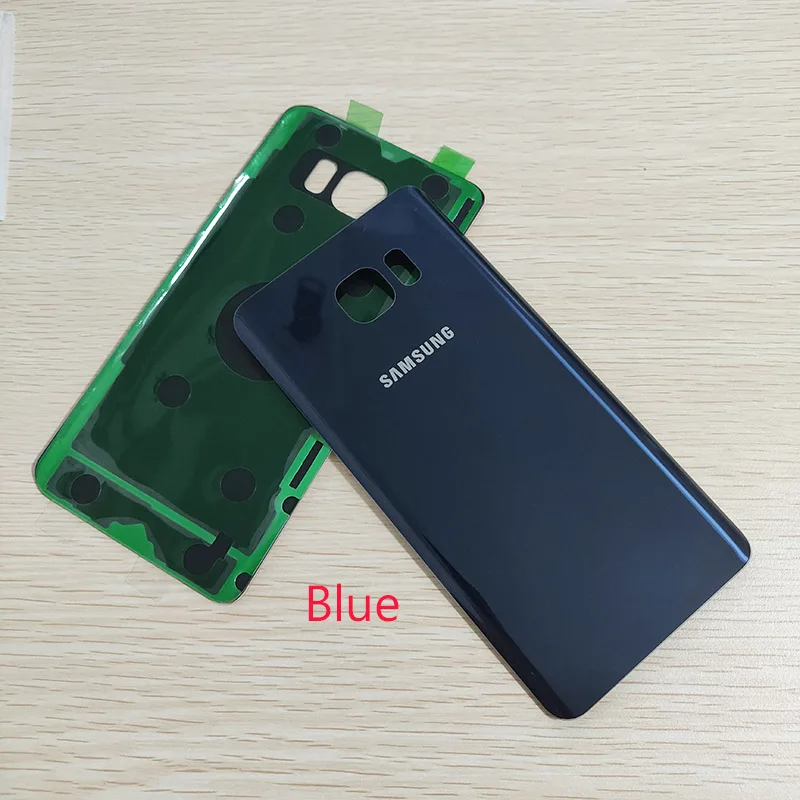 Blue samsung Galaxy Note5 Примечание 5 задняя Батарея крышка 3D Стекло Корпус Крышка для samsung Примечание 5 дверь задняя крышка чехол Замена - Цвет: Blue