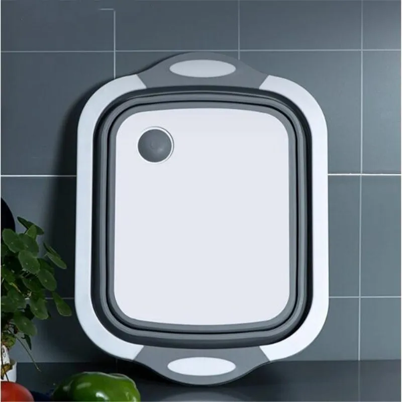 Многофункциональная кухонная разделочная доска складная корзина для мытья