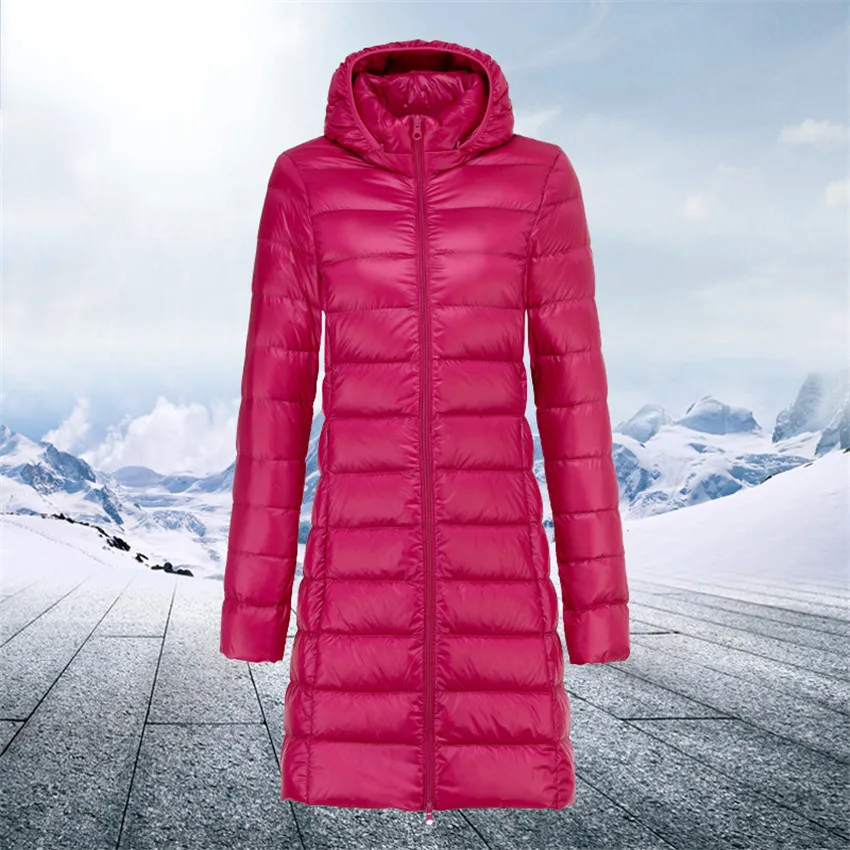 Winter Warm Long Down Jacket Women Coat Ultralight Thin Down Jackets Plus Size Windproof Parka Outwear Chaquetas De Mujer
