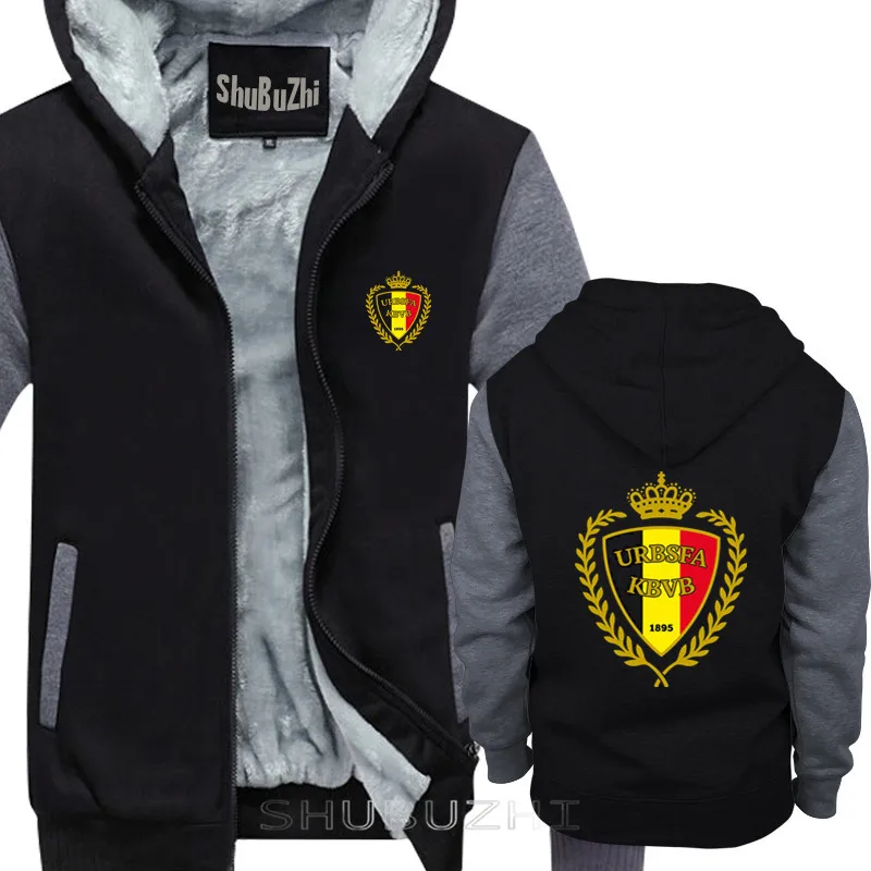 black grey Belgium мужской футболист Legend Soccers хлопковая Толстая куртка Мужской пуловер Homme хлопок для высоких и больших мужчин offension sbz5505 - Цвет: black grey