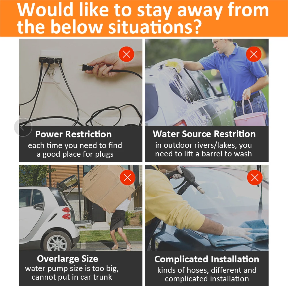 Беспроводной автомобильный мойщик высокого давления многофункциональный