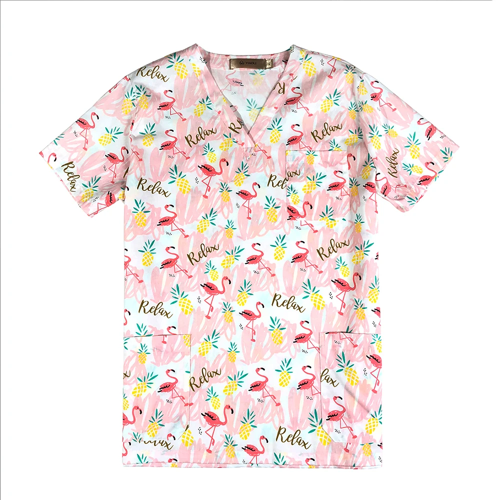 Скрабы с мультяшным кроликом для женщин Униформа лабораторная одежда скрабы