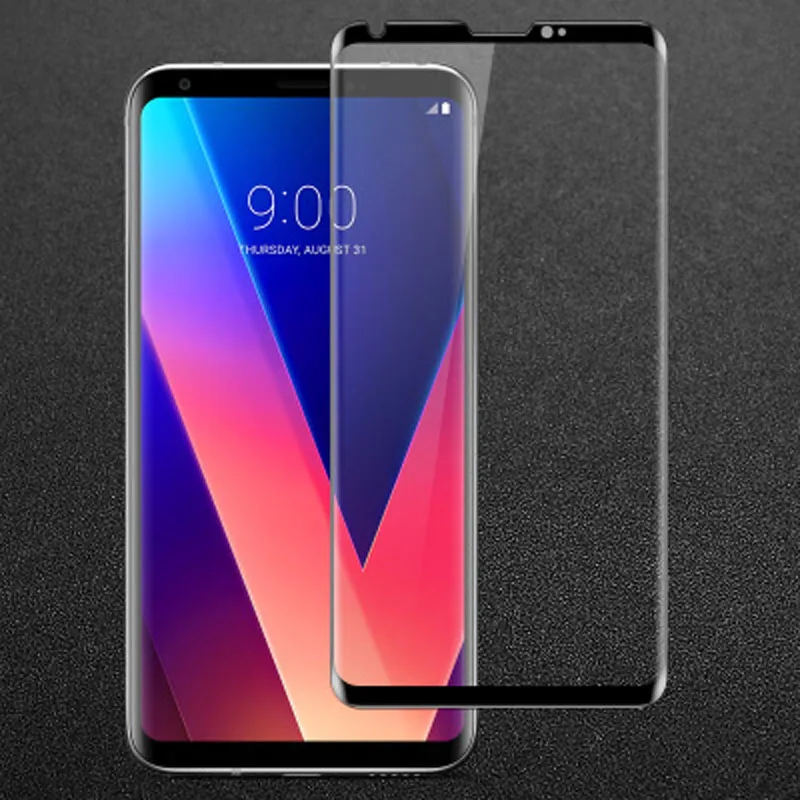 2 шт. полный закруглённый протектор экрана для LG V30 Plus полное покрытие закаленное