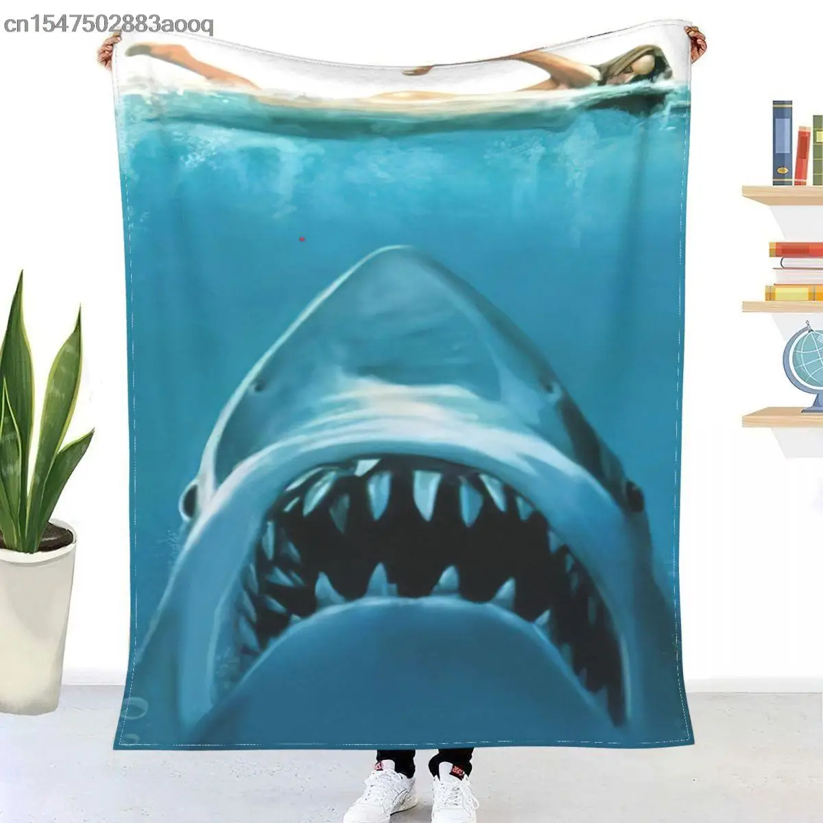 

Bap-e Shark Throw Blanket for Sofa Couch, Plush Bed couverture Ultra-soft Lightweight Blankets, Flannel Fleece Decke All-Seasons