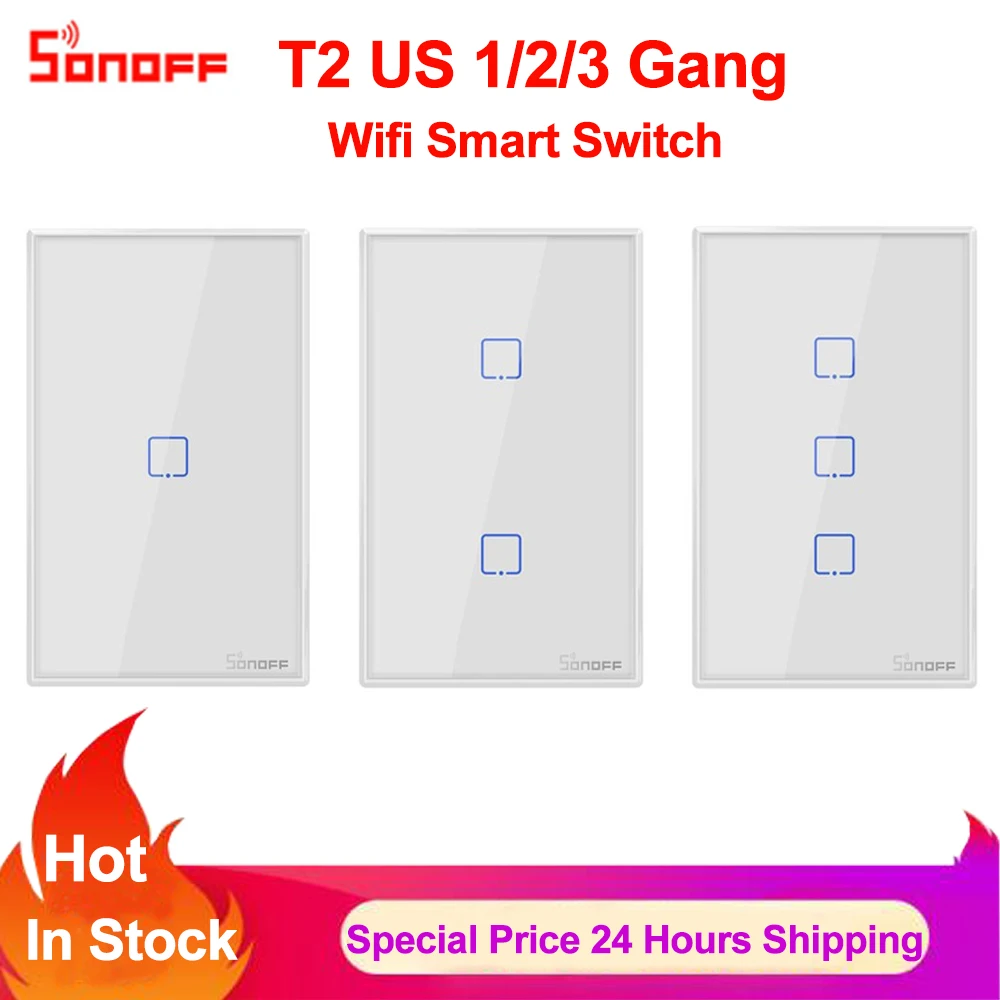 Sonoff TX T2 US 1 2 3 банды умный Wifi переключатель дом Дистанционное управление RF