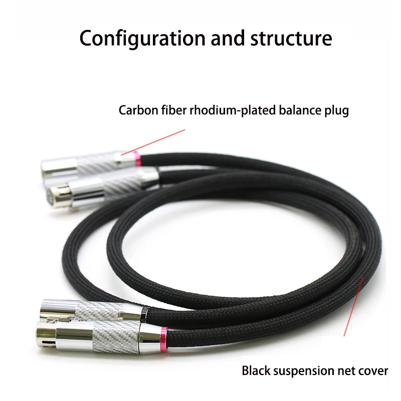 Посеребренный аудиокабель Colleimage Hifi QED XLR из углеродного волокна 3pin штепсельная