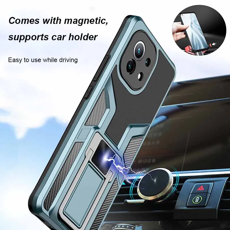 

For Redmi Note 10 Case,For POCO M3 Phone Case,Shockproof Protective Case with Magnetic Ring for Redmi Note 9S 9Pro POCO X3 Cover
