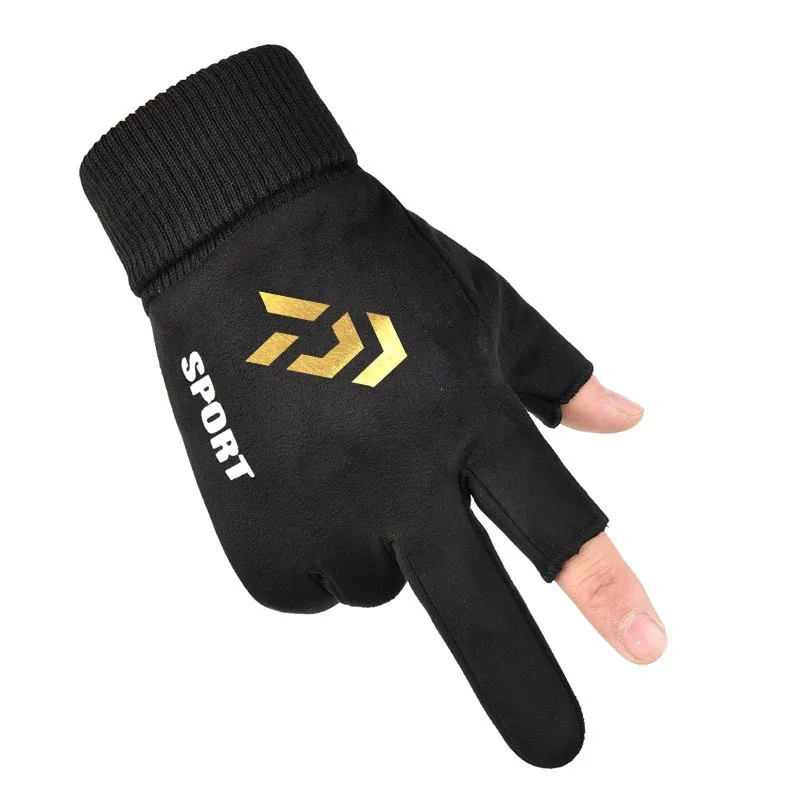 Зимние уличные ветрозащитные теплые плотные рыболовные перчатки с открытыми