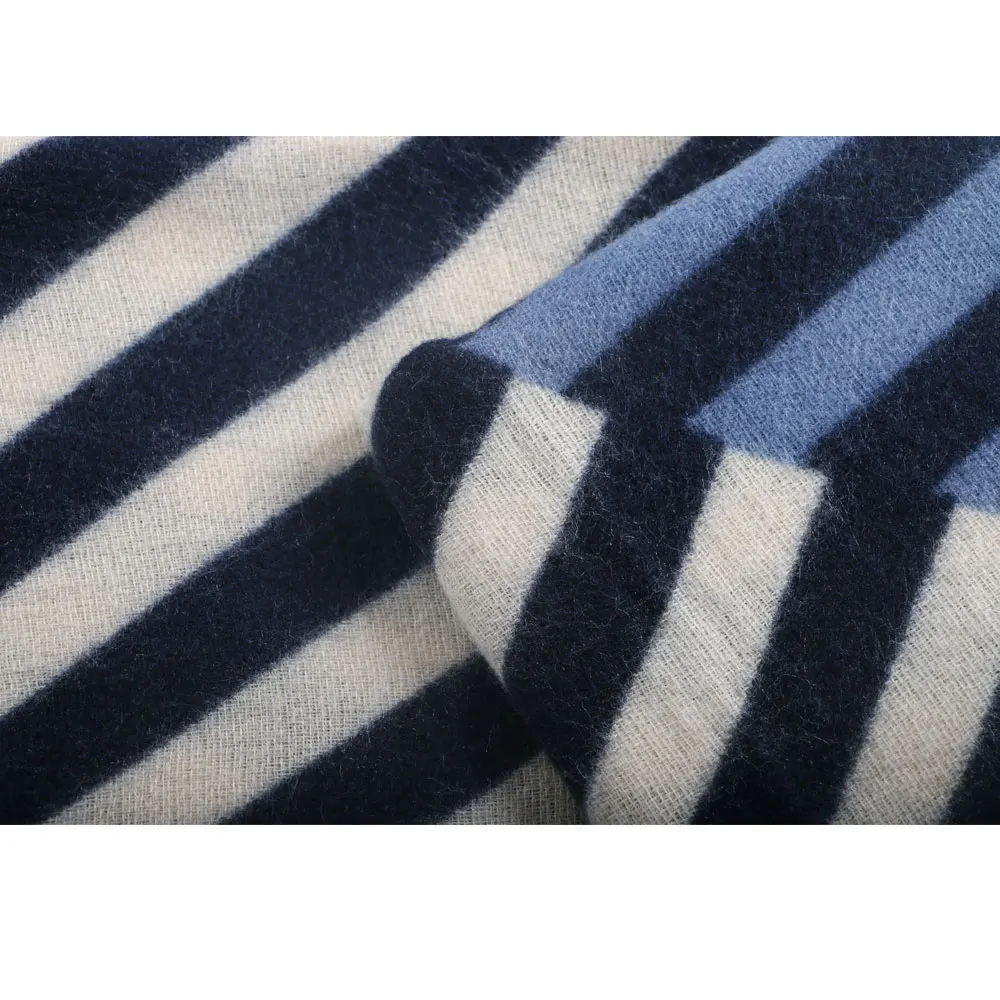 Дизайнерский вязаный женский шарф на весну и зиму полосатые теплые кашемировые