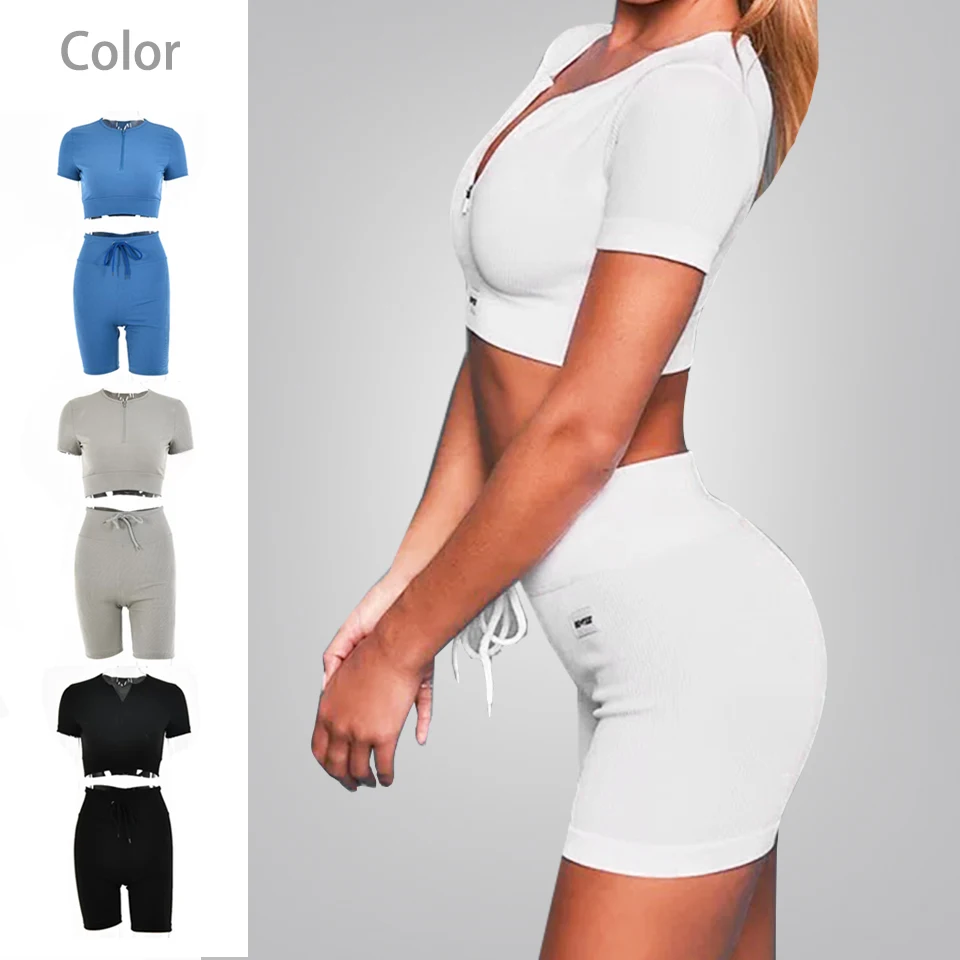 

Europe and the United States 2 Piece Yoga Suit Sets Women Sport Bra Tops Seamless Shorts Gym Fitness Clothes New in multiple col