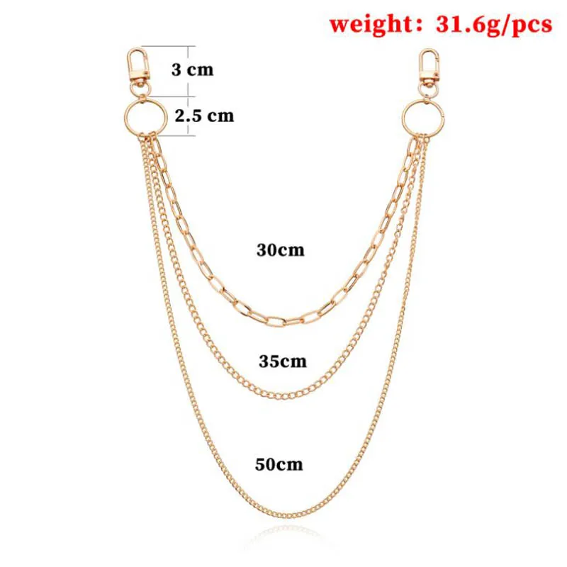 

llaveros Cuban Link Chains Keychain for Women HipHop Pant Jeans Punk Rock Trousers Chain Street Key Chain Hipster sleutelhanger