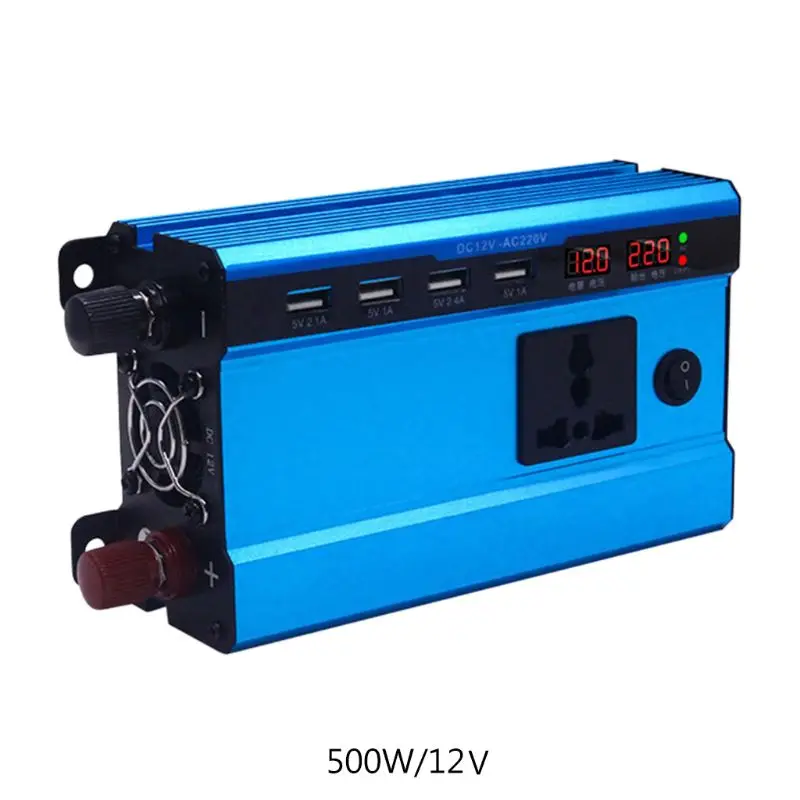 Солнечный инвертор DC 12V 24V to AC 220V 500W 3000W 4000W 5000W 4 USB порта 2/3 розетки трансформатор