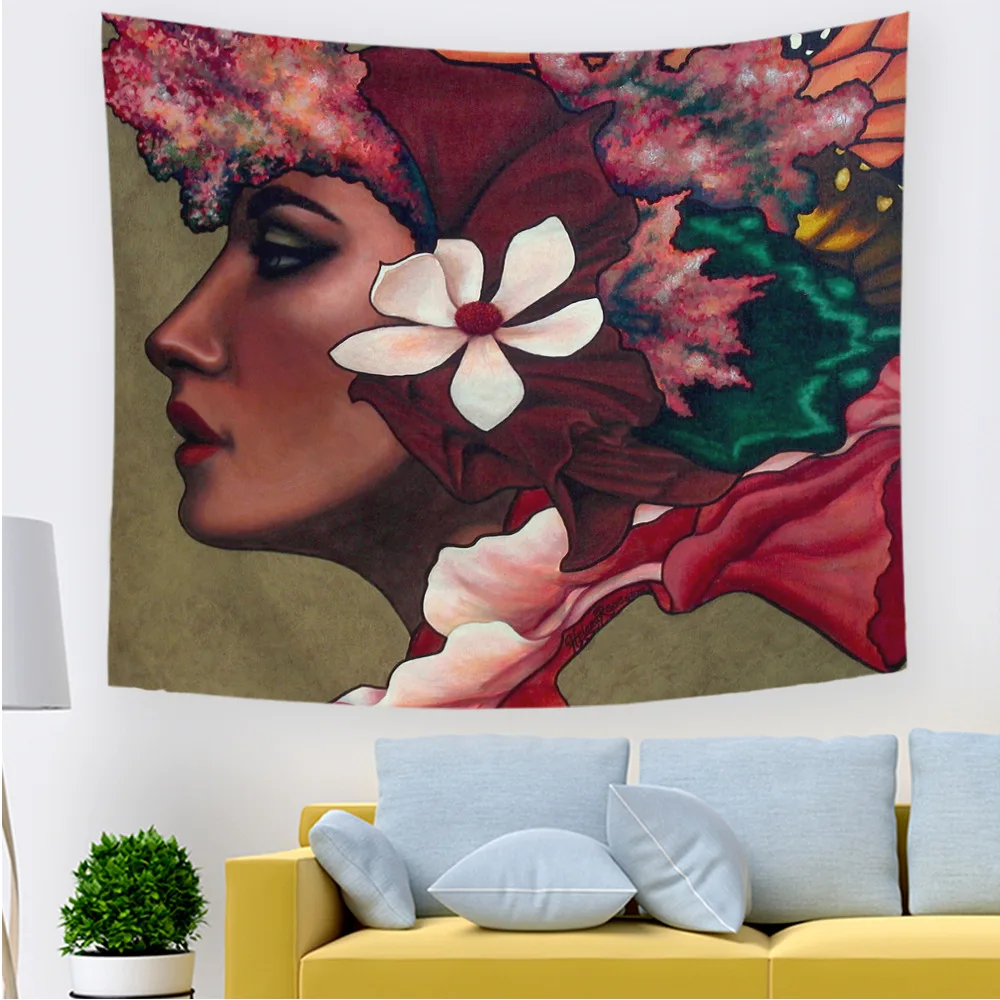 

Цветочная ткань для стен, коврик, настенный декоративный ковер для гостиной, украшение из Японии