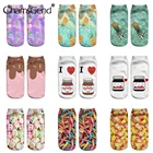 Забавные мужские носки унисекс с рисунком, женские носки до щиколотки с 3d принтом, хлопковые короткие Носки с рисунком для женщин и мужчин, забавные носки с мультяшным принтом, Прямая поставка