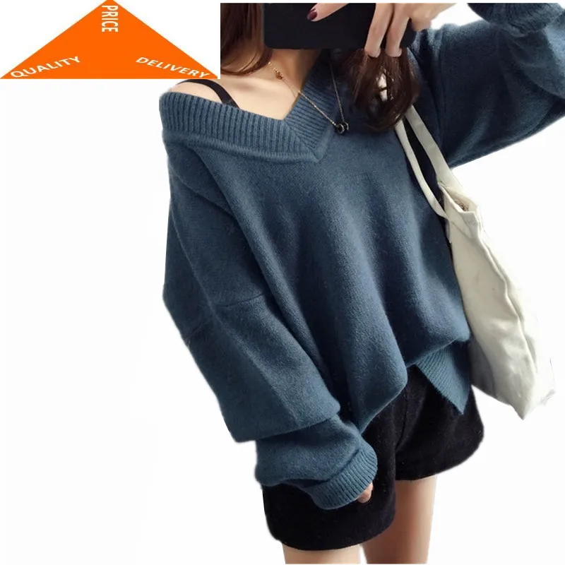 

Women 2020 Sweater Autumn Fashion Korean Style Pullover Female V Neck Winter Clothes Plus Size Pullovers Top Femme LWL782