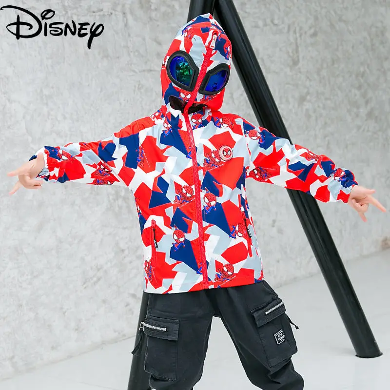 

Disney Cartoon Boy Jacket Spring and Autumn Little Boy Spiderman Sunscreen Clothes Children's Spring Thin Jacket