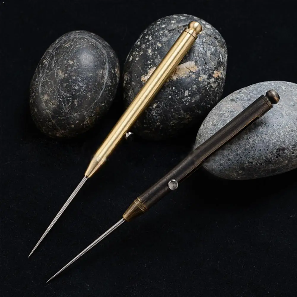 

1 Pcs Outdoor Portable Multifunctional Spring Telescopic Toothpick Barrel Alloy + Toothpick Waterproof Brass Titanium N9P2