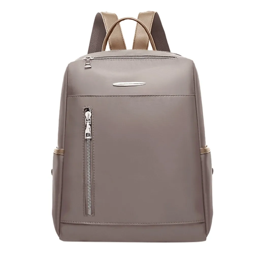 Женский однотонный рюкзак на молнии водонепроницаемая сумка плечо дорожная для