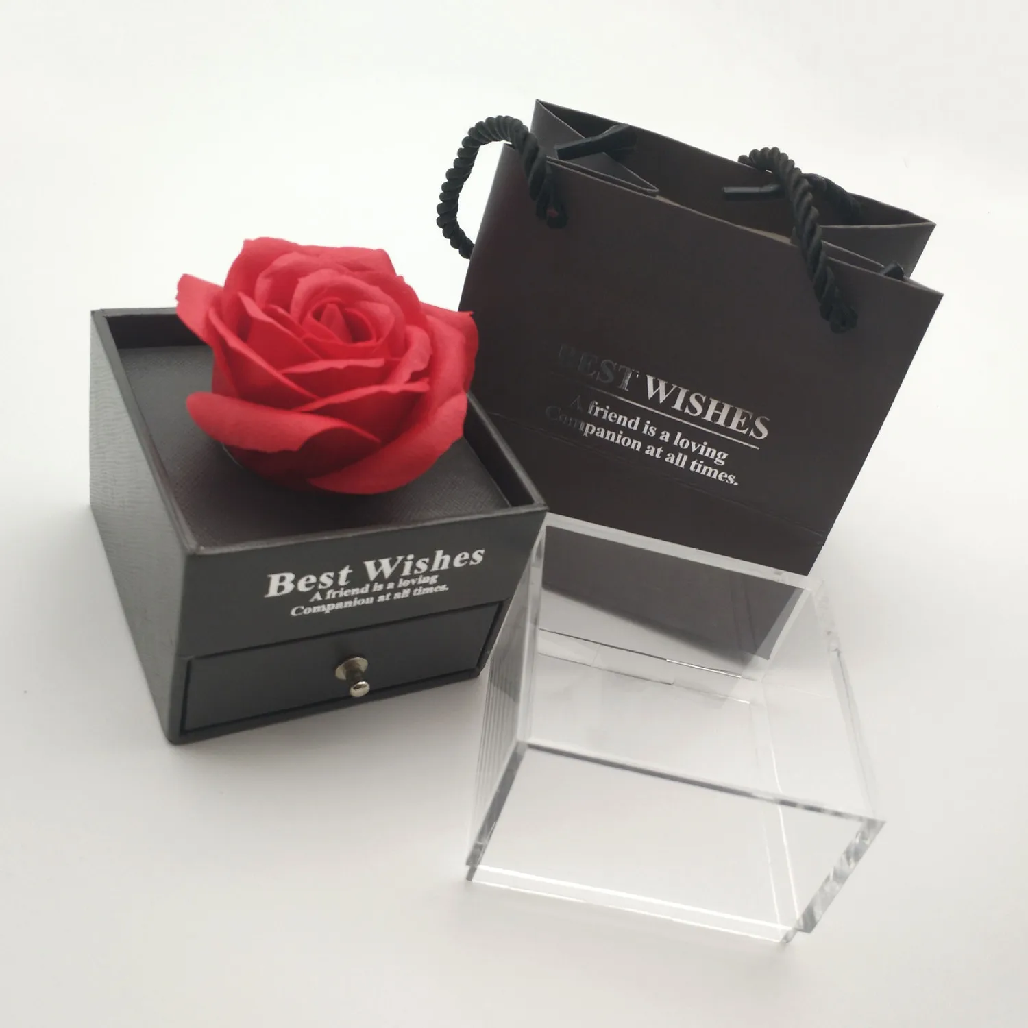 Акриловая коробка с цветами для свадебной вечеринки в романтическом
