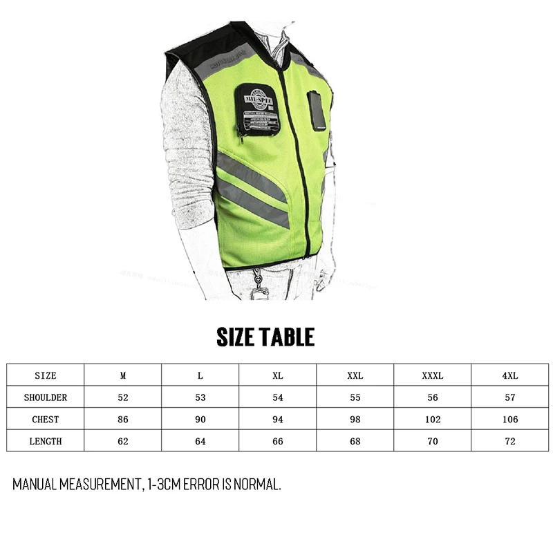 

Motocross Reflective Jacket Vest High Visibility Motorcycle Riding Off-Road Bicycle Vest Running Sports Jacket