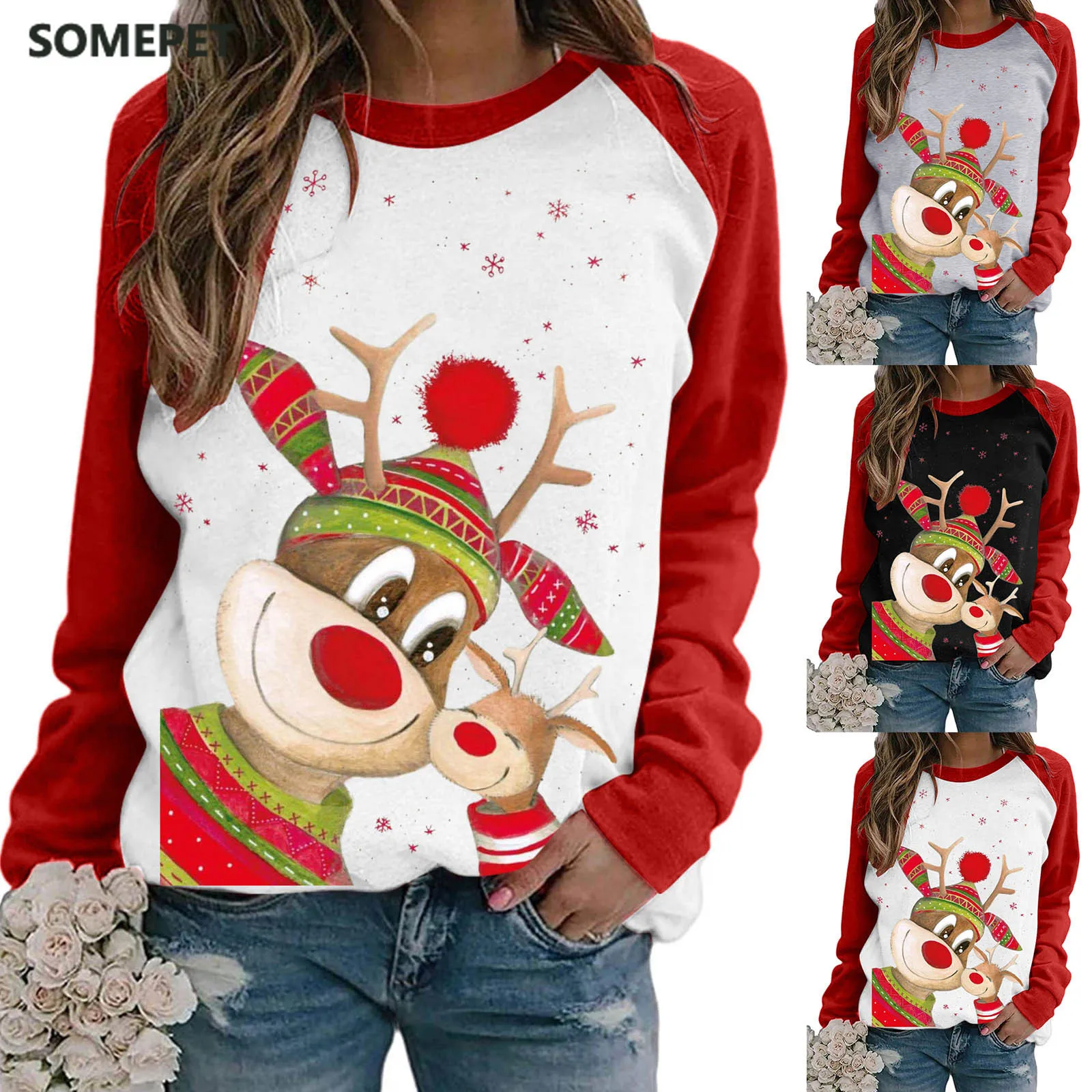 

Christmas Cartoons Women Sweater Winter Long Sleeve Women's Sweaters Homesuit Woman Sweaters Fashion Sweater Pull Femme