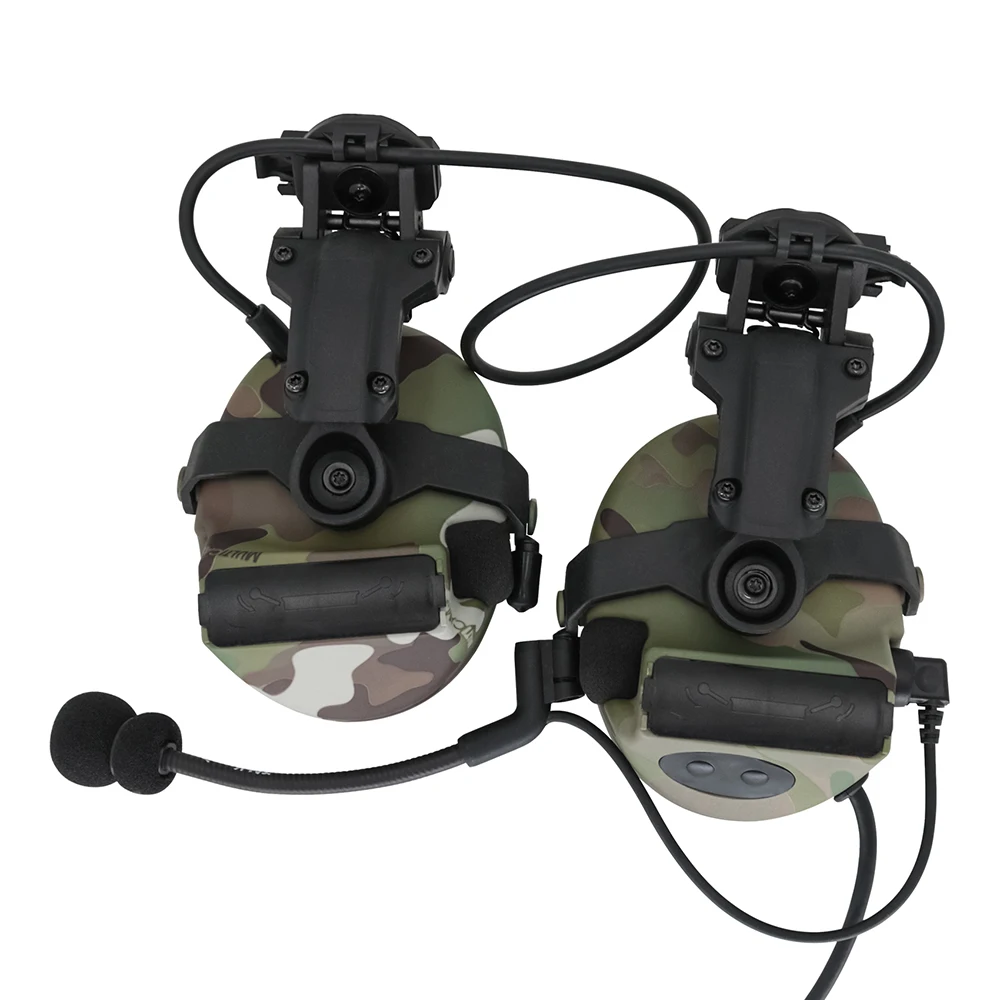 

Tactical sponge earmuffs, electronic noise reduction pickups, hearing protection COMTACII ARC helmet rail adapter(MC white)