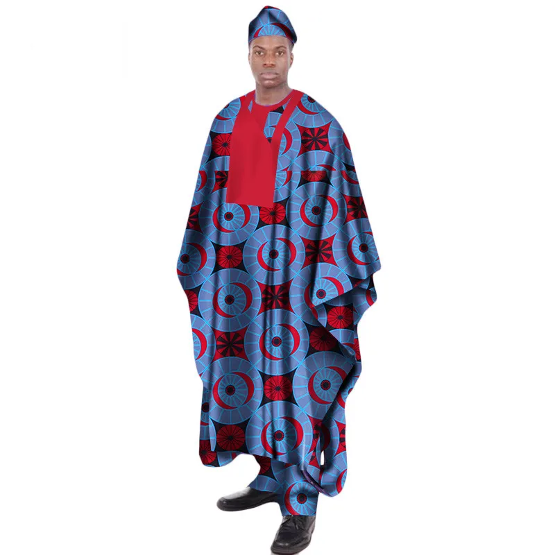 Африканская одежда для мужчин комплект из 3 предметов Африканский принт длинная