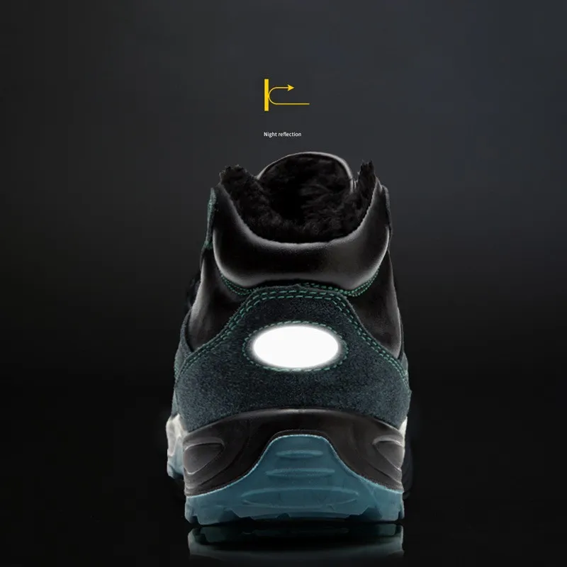 Мужские защитные ботинки зимние Бархатные рабочие с высоким стальным носком