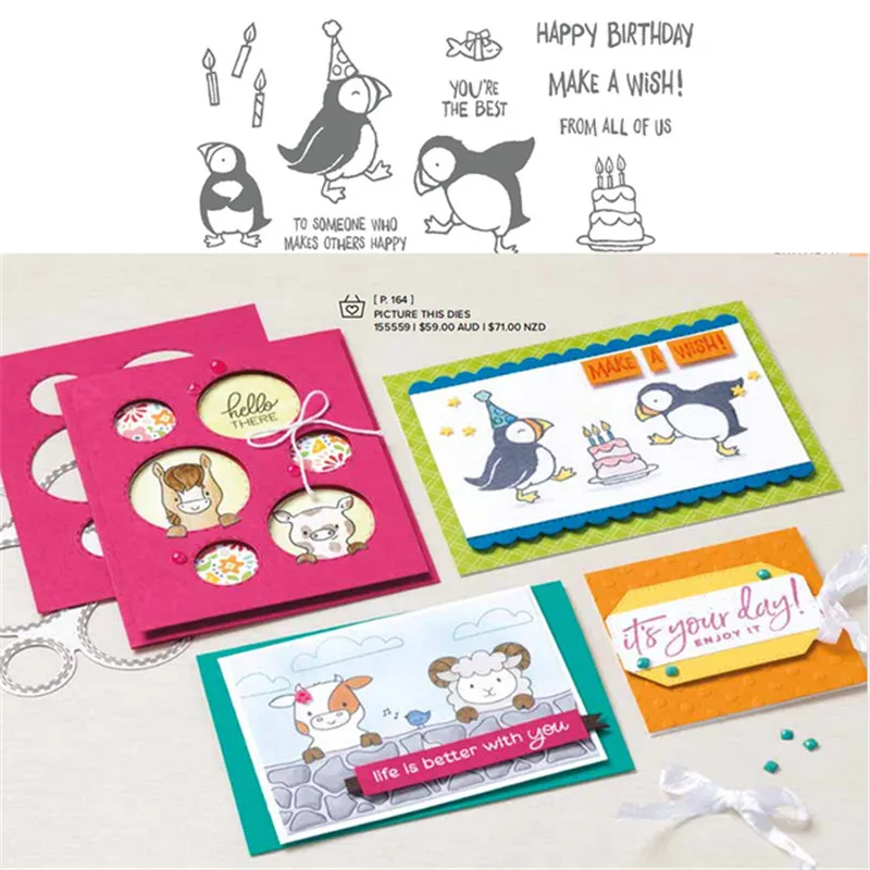 

Penguin Metal Cutting Dies and Stamps Stencils For DIY Scrapbooking Photo Album Decor Die Cut Embossing Paper Card Crafts Making