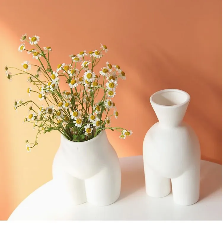 Керамическая ваза для цветов с абстрактным человеческим телом декоративный