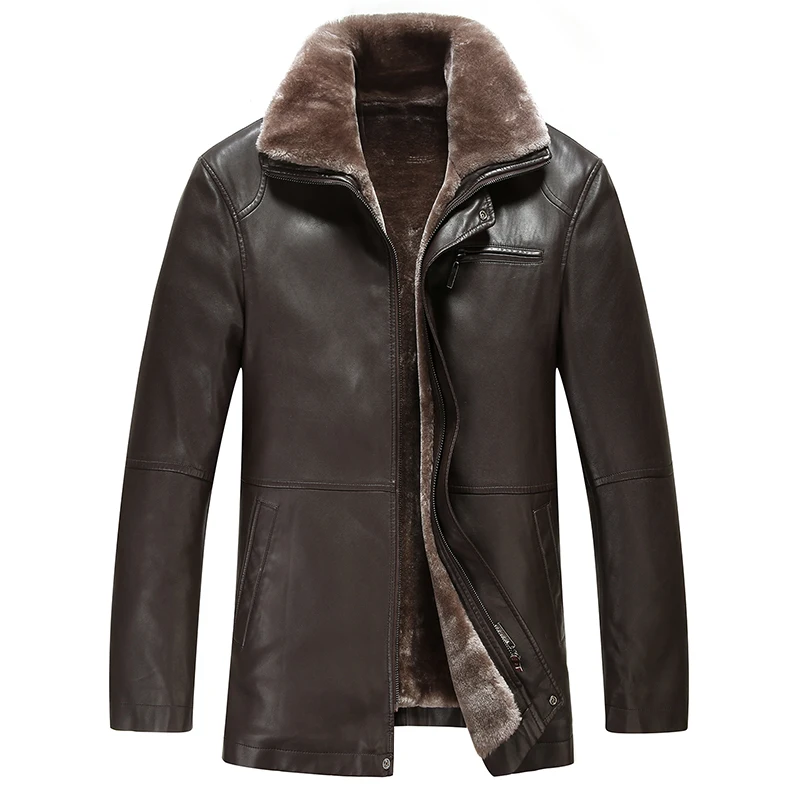 

2019 Autumn New Thick High Quality Jacket Leather Men