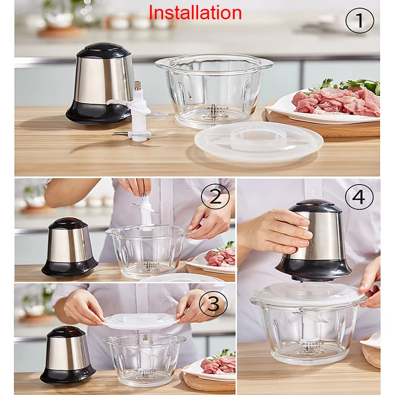 Электрическая мясорубка из нержавеющей стали автоматический измельчитель