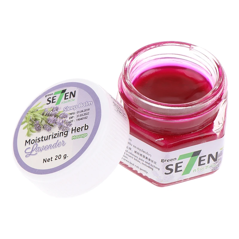 

Thai Lavender Cream Ointment Headache Dizziness Mosquito Bites Antipruritic Essential Balm Cream Improve Sleep Extract Lavender