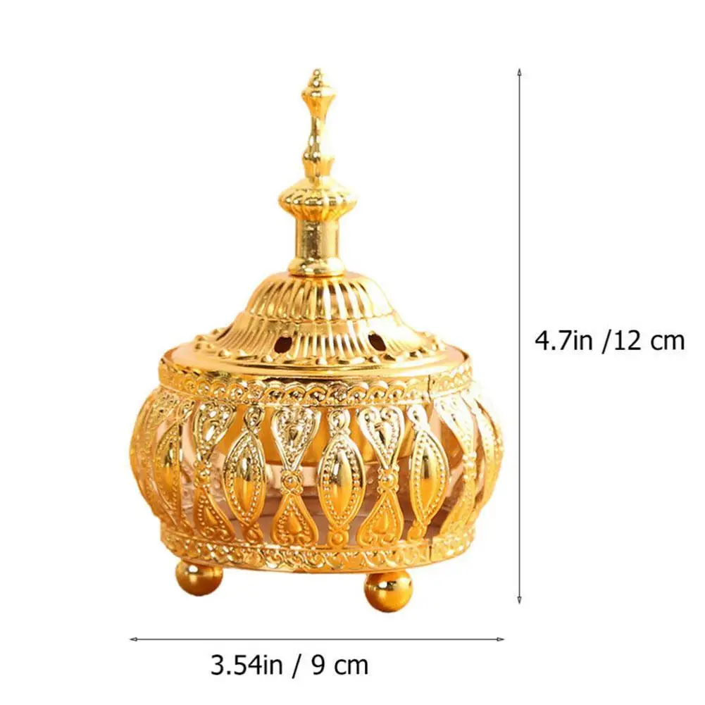 Small Electroplate Golden Metal Incense Burners Portable Buddhism Burner Home Holder House Yoga Porcelain Censer Te A6C8 | Дом и сад
