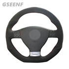 Чехол рулевого колеса автомобиля для Volkswagen Golf 5 Mk5 GTI VW Golf 5 R32 Passat R GT 2005, черная, ручная работа, мягкая замша