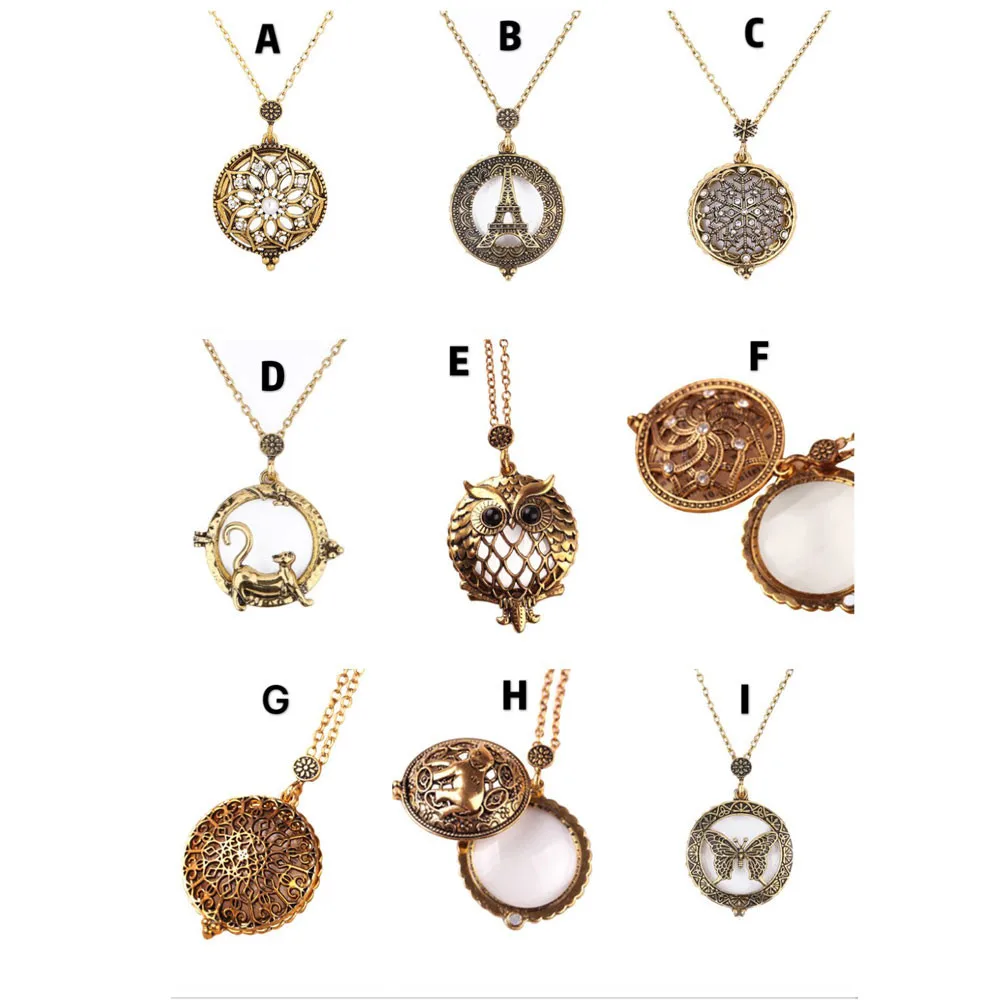 2018 художественное увеличительное стекло кабошон ожерелье винтажное Ретро