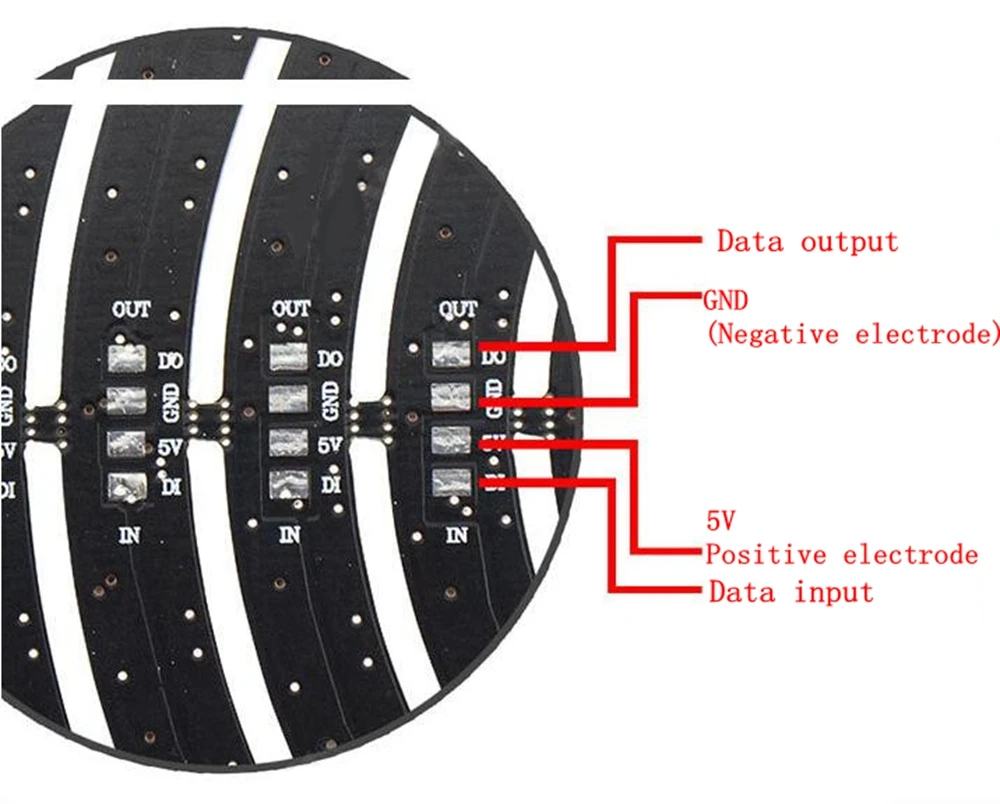 Круглая форма WS2812B SMD5050 RGBW RGBWW 4 в 1 светодиодный светильник чип-плата DC5V 1 шт. 8 шт. 12 шт. 16 шт. 24 шт. СВЕТОДИОДНЫЙ полноцветный модуль