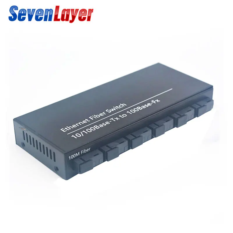 Быстрый Ethernet-коммутатор конвертер 20 км Ethernet волоконно-оптический медиа конвертер одиночный режим 2 RJ45 и 6 SC волокно Порты и разъёмы 10/100 м