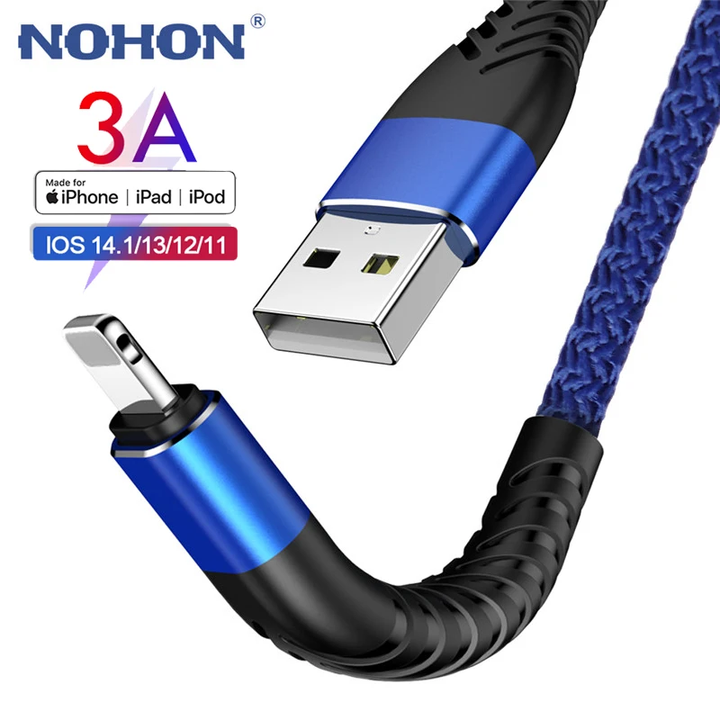 USB кабель для iPhone 11 Pro Max XR X 8 7 6s Plus 12 Mini iPad Быстрая зарядка зарядное устройство
