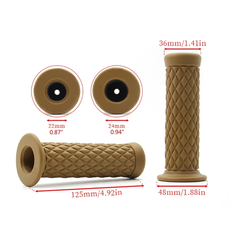 

Universal 22mm Motorbike Rubber Handle Vintage Handlebar Hand Grip Bar End For Motocross Moto Grip Pit Bike
