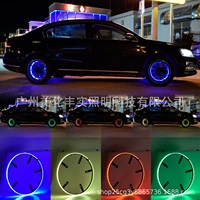 4pcs automobile wheel hub lamp led colorful wheel lamp tire lamp color wheel ring automobile decorative lamp atmospheric lights